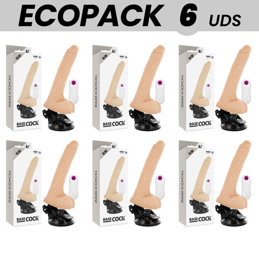 ECOPACK 6 UNIT BASECOCK VIBRADOR DE CONTROLE REMOTO NATURAL REALISTA 19 CM O 4 CM
