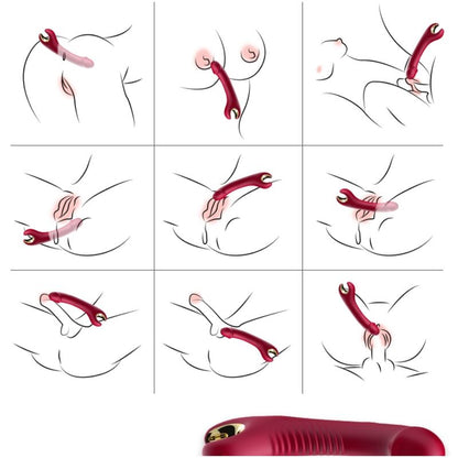 ARMONY PRINCE DILDO VIBRADOR E ROTATOR VERMELHO