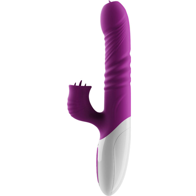 ARMONY VIBRADOR DE LiNGUA DUPLA E EFEITO DE CALOR VIOLETA DE EMPURRO