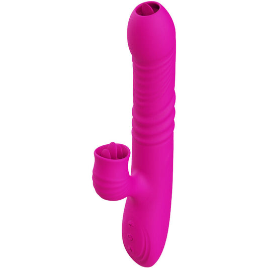 ARMONY FANNY MULTIFUNyaO VIBRADOR DE LiNGUA DUPLA FuCSIA EFEITO CALOR
