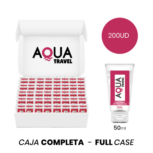 MOQ 200 AQUA TRAVEL LUBRIFICANTE a BASE DE aGUA SABOR DE FRAMBOESA SELVAGEM 50 ML