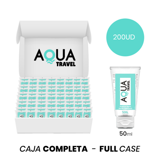 MOQ 200 AQUA TRAVEL LUBRIFICANTE a BASE DE aGUA SABOR FRUTAS TROPICAIS 50 ML