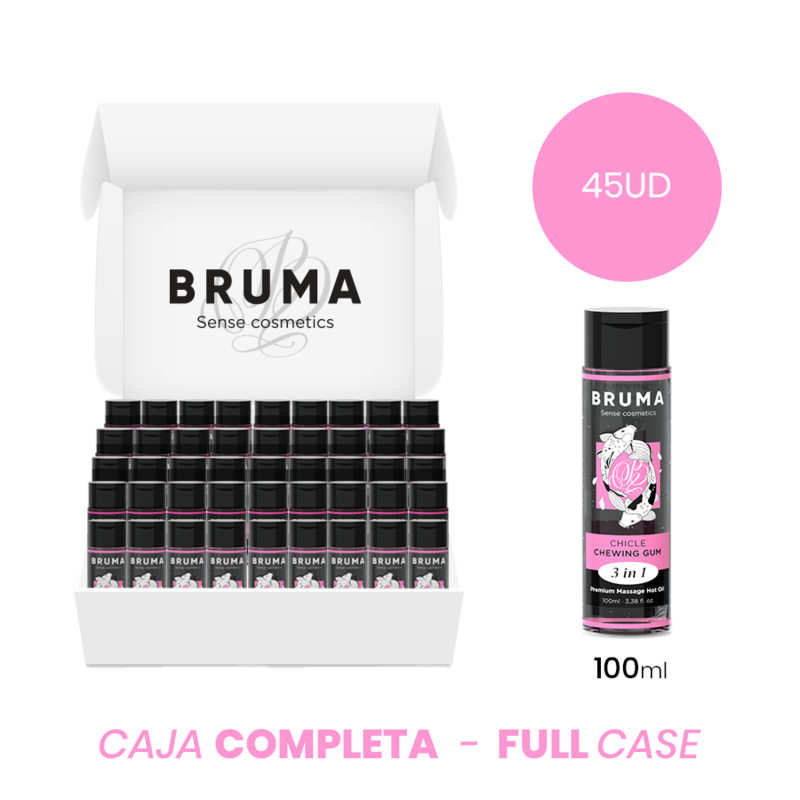MOQ 45 BRUMA oLEO DE MASSAGEM PREMIUM EFEITO CALOR SABOR GOMA 3 EM 1 100 ML