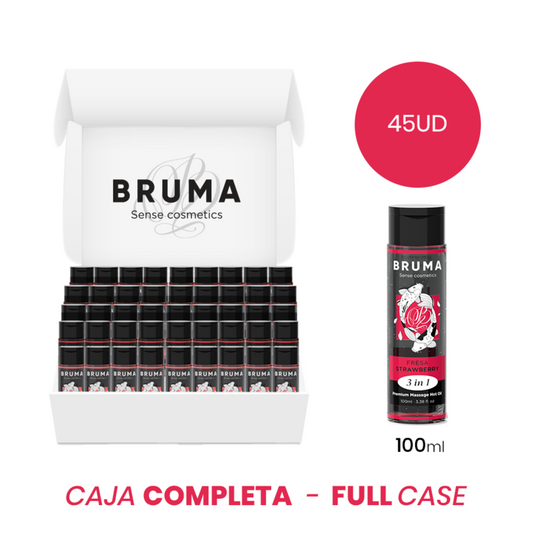 MOQ 45 BRUMA oLEO DE MASSAGEM PREMIUM EFEITO CALOR SABOR MORANGO 3 EM 1 100 ML