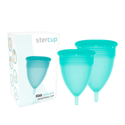 STERCUP PACOTE DE COPO MENSTRUAL DE SILICONE FDA TAMANHO S L AQUAMARINE