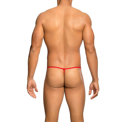 MOB TANGA TRANSPARENTE CON FORMA DE T ROJO TALLA S M