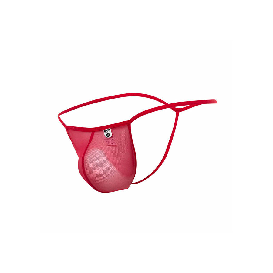 MOB TANGA TRANSPARENTE CON FORMA DE T ROJO TALLA S M
