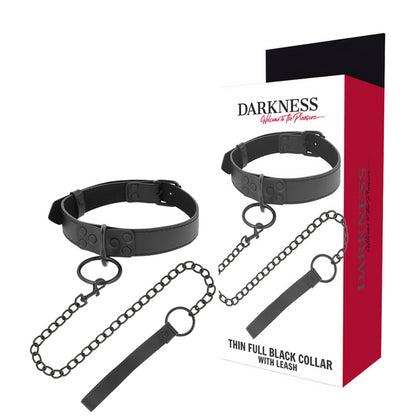 DARKNESS THIN BLACK FULL COLLAR WITH LEASH