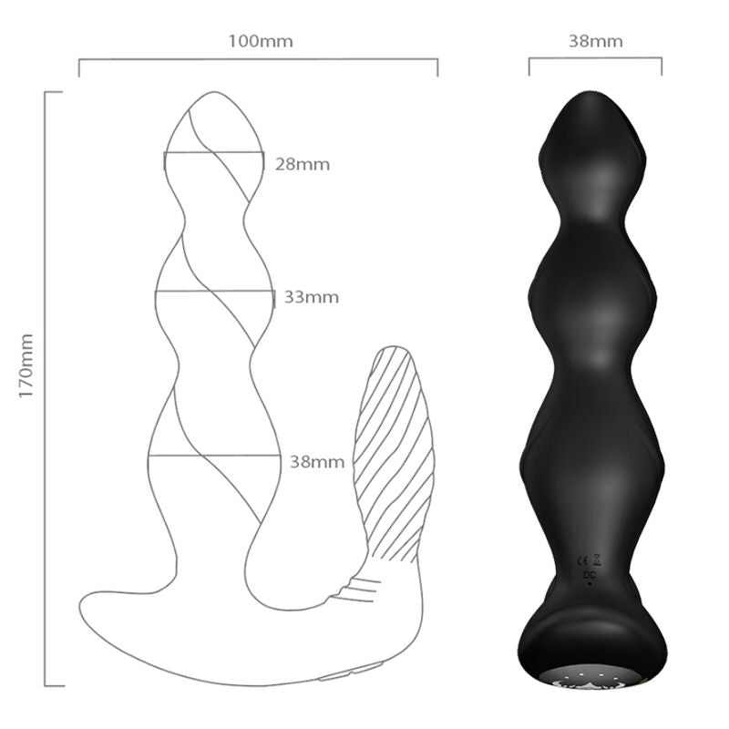 ARMONY VIBRADOR E ESTIMULADOR MANFUN PLUG ANAL CONTROLE REMOTO PRETO