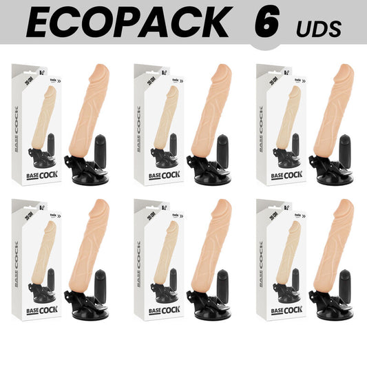 ECOPACK 6 UNIT BASECOCK VIBRADOR DE CONTROLE REMOTO NATURAL REALISTA 20 CM O 4 CM