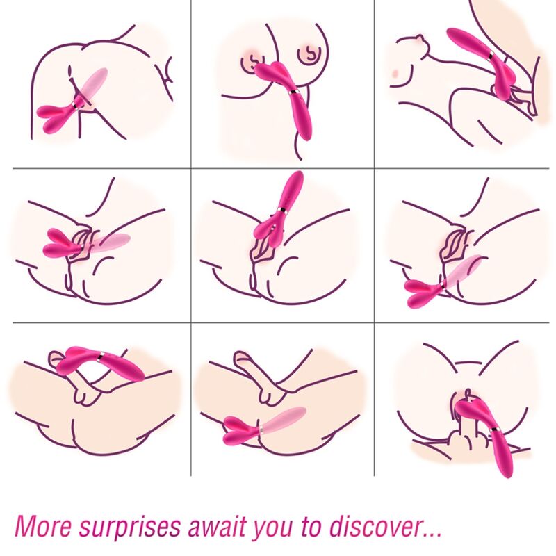 ARMONY MASSAGER Y WAND E VIBRADOR CABEyA DUPLA FuCSIA