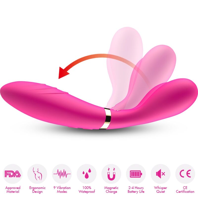 ARMONY MASSAGER Y WAND E VIBRADOR CABEyA DUPLA FuCSIA