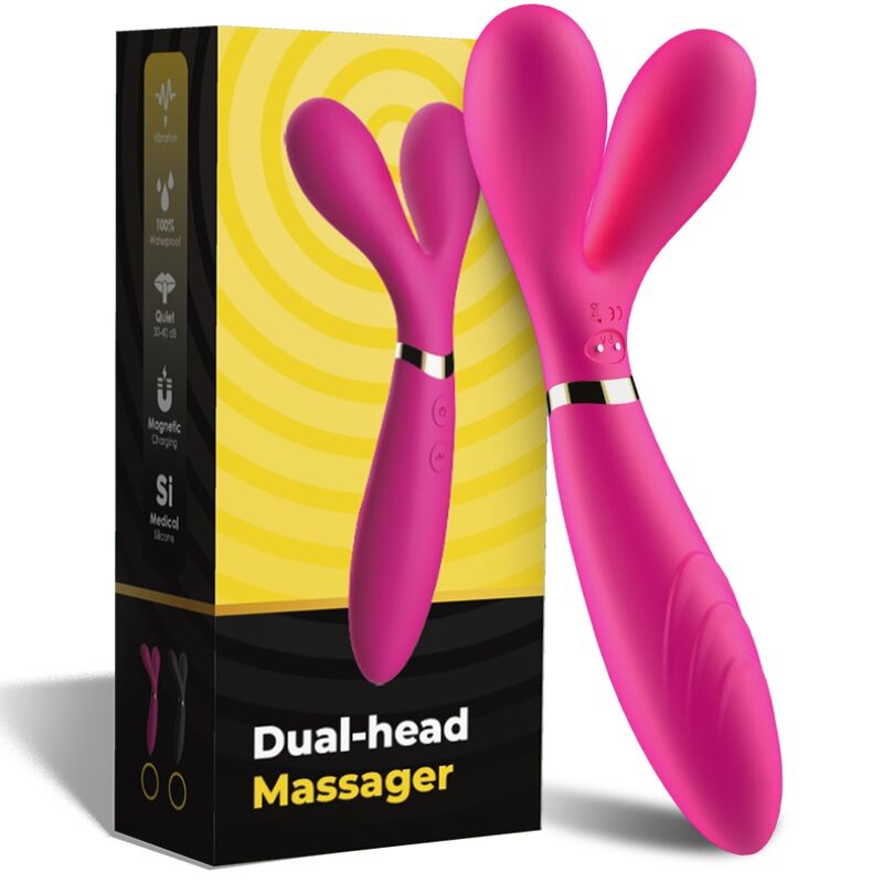 ARMONY MASSAGER Y WAND E VIBRADOR CABEyA DUPLA FuCSIA