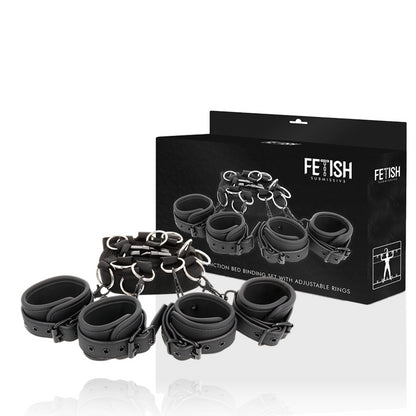 FETISH SUBMISSIVE SET ATADURAS CAMA LUXURY CON FORRO DE NOPRENO