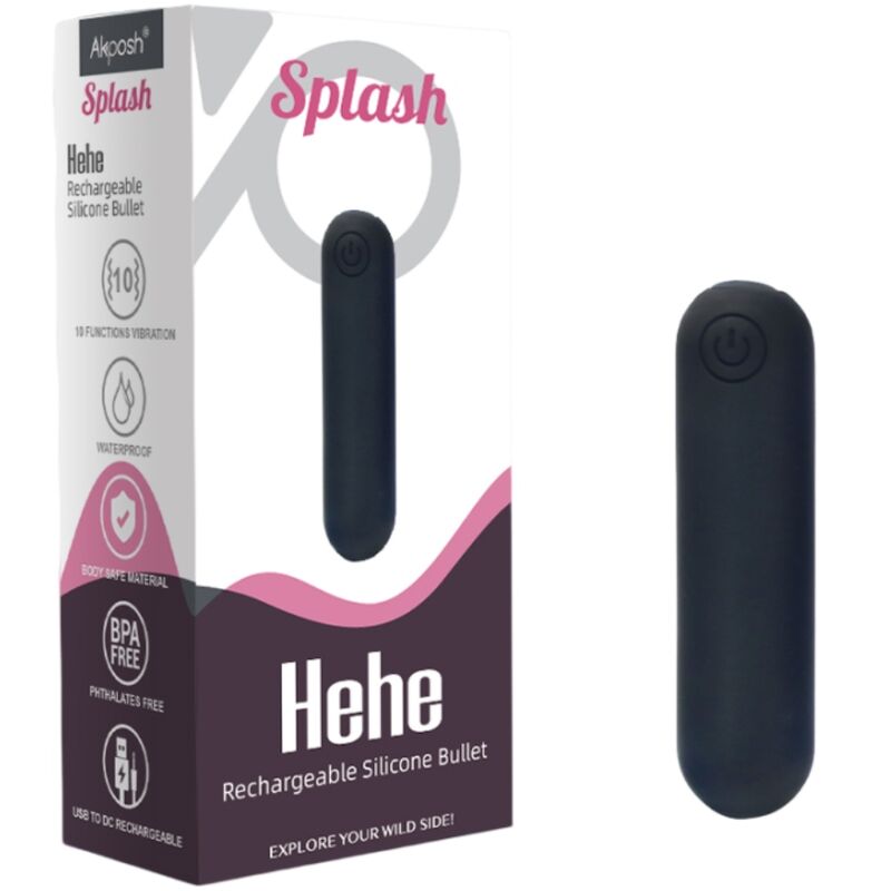 ARMONY SPLASH HEHE VIBRADOR BALA SILICONE 10 VIBRAyoES 65 X 15 CM PRETO