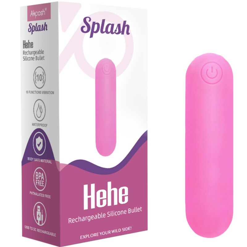 ARMONY SPLASH HEHE VIBRADOR BALA SILICONE 10 VIBRAyoES 65 X 15 CM ROSA
