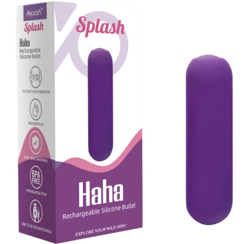 ARMONY SPLASH HAHA VIBRADOR BALA SILICONE 10 VIBRAyoES 75 X 19 CM ROXO