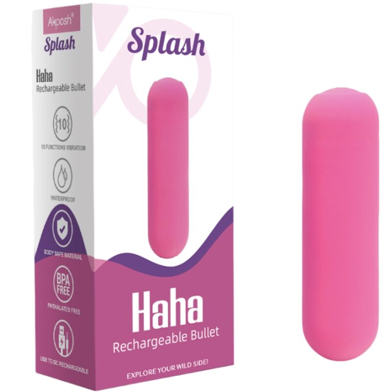 ARMONY SPLASH HAHA VIBRADOR BALA SILICONE 10 VIBRAyoES 75 X 19 CM ROSA