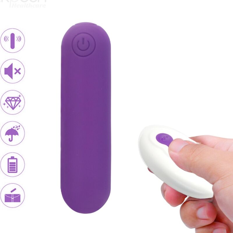 ARMONY SPLASH JOLINE VIBRADOR BALA SILICONE CONTROLE REMOTO 10 VIBRAyoES 65 X 15 CM ROXO