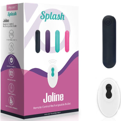 ARMONY SPLASH JOLINE VIBRADOR BALA SILICONE CONTROLE REMOTO 10 VIBRAyoES 65 X 15 CM PRETO