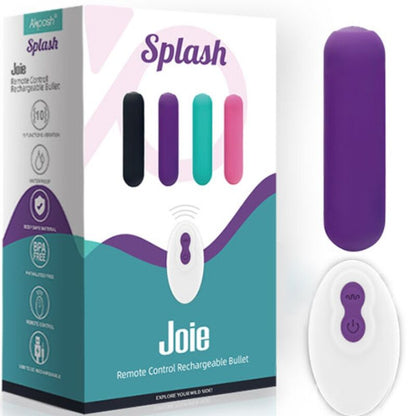 ARMONY SPLASH JOIE VIBRADOR BULLET SILICONE CONTROLE REMOTO 10 VIBRAyoES 75 X 19 CM ROXO