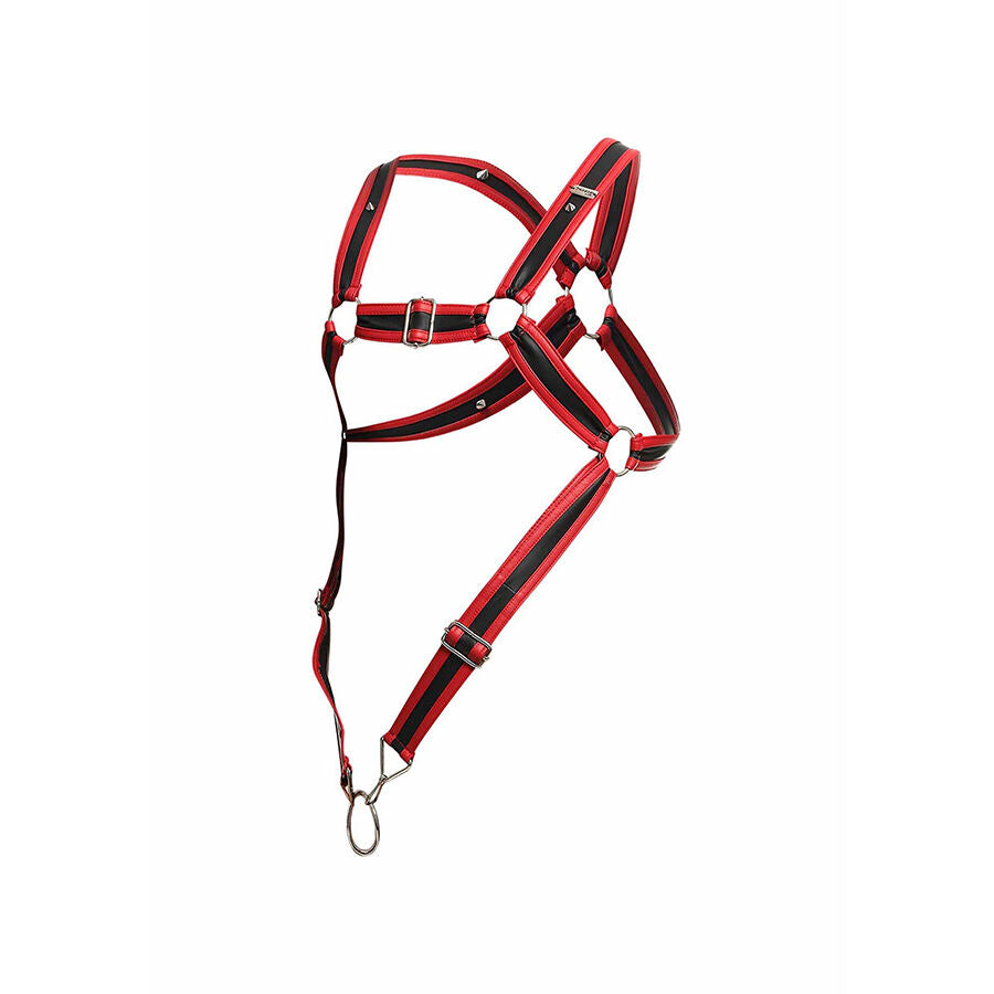 MOB DNGEON RED CROSSED PENIS HARNESS TAMANHO uNICO