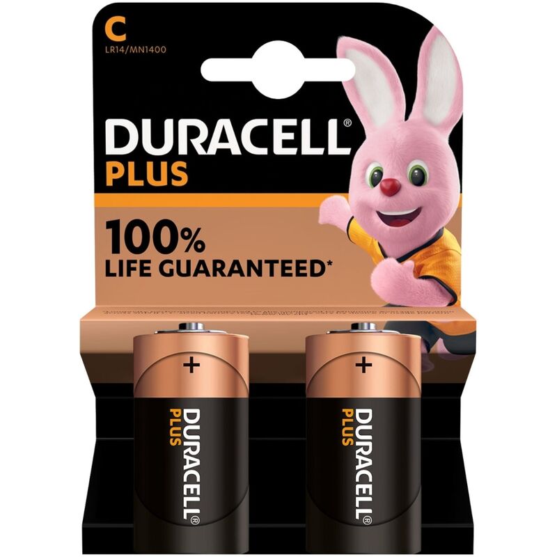 DURACELL BATERIA PLUS POWER ALCALINA C LR14 2 UNIDADES