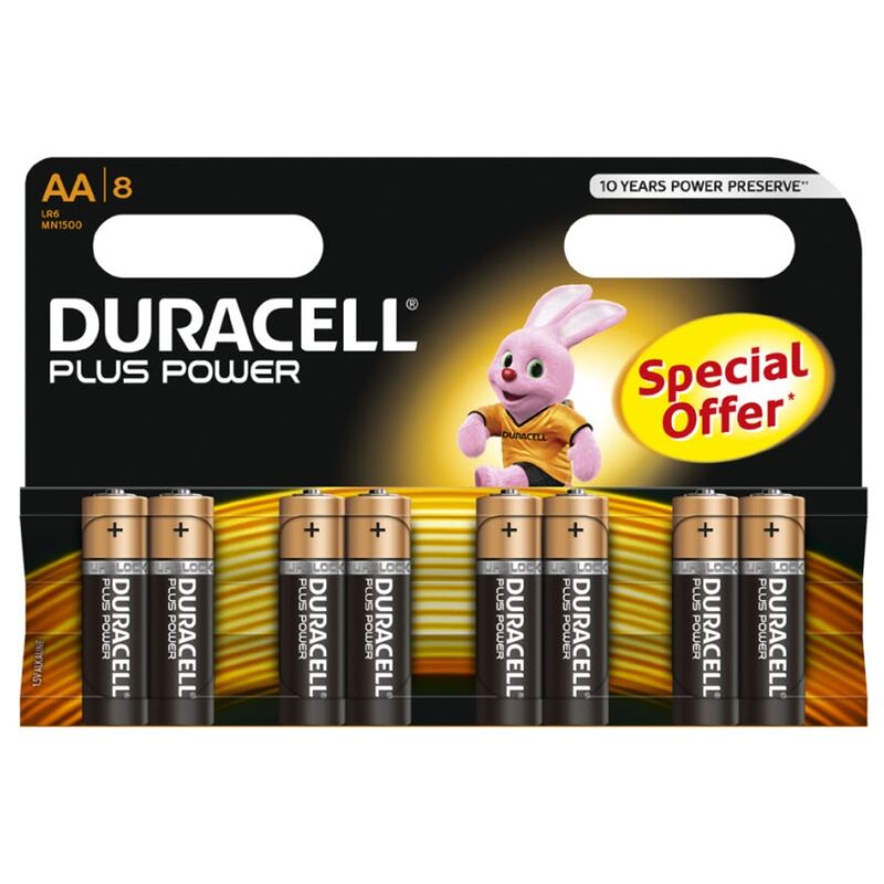 DURACELL BATERIA PLUS POWER AA LR6 8UNIDADES
