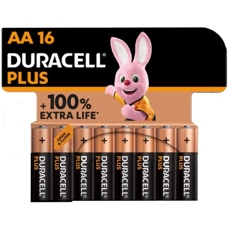 DURACELL PLUS POWER 100 BATERIA ALCALINA AA LR6 16 UNIDADE