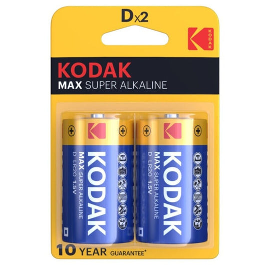 KODAK BATERIA ALCALINA MAX D LR20 2 UNIDADES