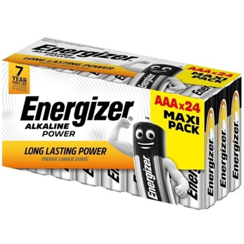 ENERGIZER ALKALINE POWER PILHA AAA ALCALINA LR03 CAIXA24 3 CAIXAS8 BATERIAS