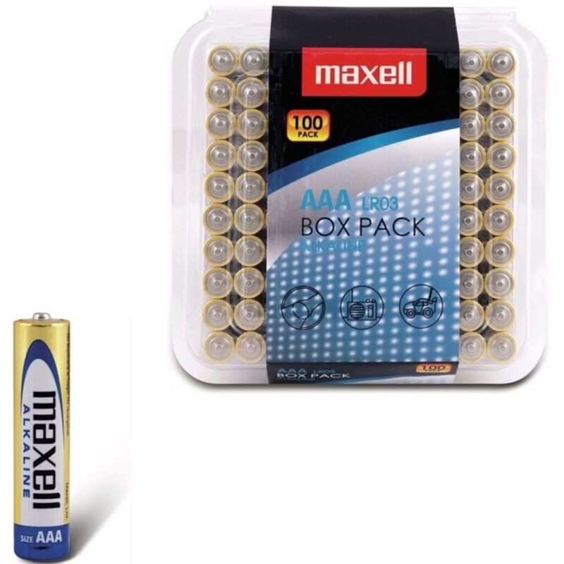 MAXELL PILHA ALCALINA AAA LR03 PACK100 PILHAS