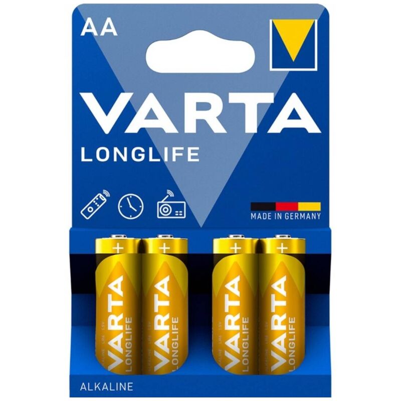 VARTA BATERIA ALCALINA DE LONGA DURAyaO AA LR6 BLISTER4