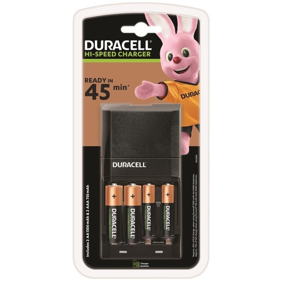 DURACELL CARREGADOR 45MIN 2xAA 1700mAh 2xAAA 750mAh
