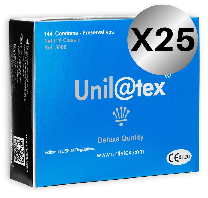 UNILATEX CONSERVANTES NATURAIS PACK 25 X 144 UNIDADES