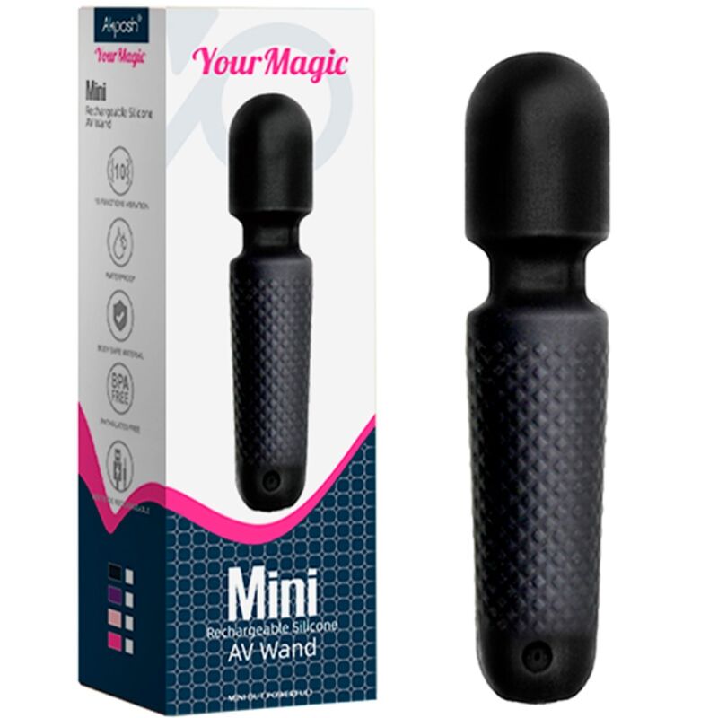 ARMONY YOUR MAGIC MASSAGER E VIBRADOR RECARREGaVEL 10 VIBRAyoES WAND DOTS PRETO