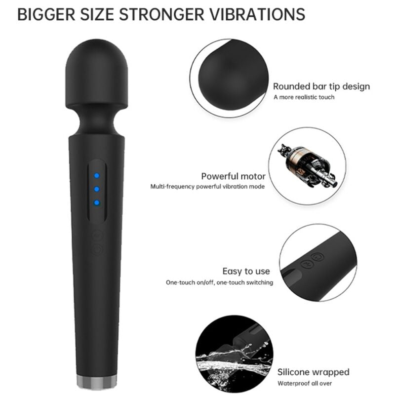 ARMONY X POWER GRANDE MASSAGER E VIBRADOR 7 VIBRAyoES PRETO