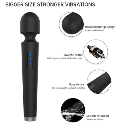 ARMONY X POWER GRANDE MASSAGER E VIBRADOR 7 VIBRAyoES PRETO