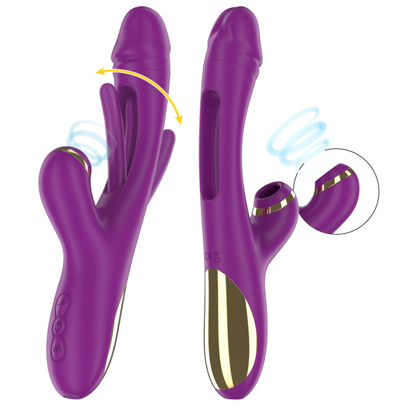 INTENSE ATENEO VIBRADOR MULTIFUNyoES RECARREGaVEL 7 VIBRAyoES COM LiNGUA OSCILANTE E ONDAS ESTIMULANTES ROXO
