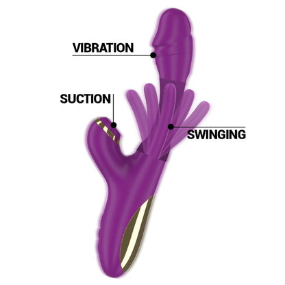 INTENSE ATENEO VIBRADOR MULTIFUNyoES RECARREGaVEL 7 VIBRAyoES COM LiNGUA OSCILANTE E ONDAS ESTIMULANTES ROXO