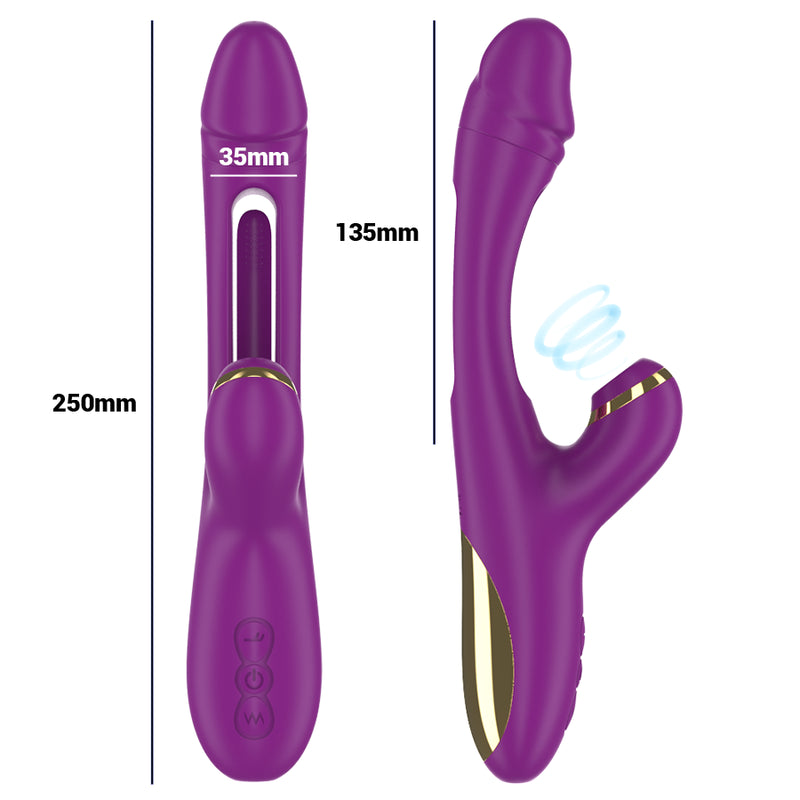 INTENSE ATENEO VIBRADOR MULTIFUNyoES RECARREGaVEL 7 VIBRAyoES COM LiNGUA OSCILANTE E ONDAS ESTIMULANTES ROXO