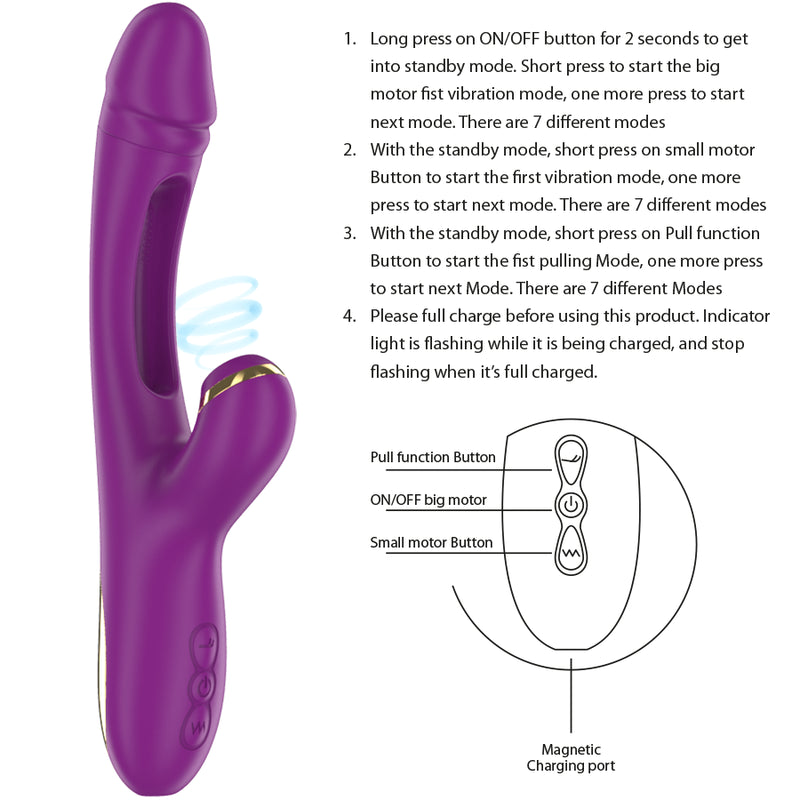 INTENSE ATENEO VIBRADOR MULTIFUNyoES RECARREGaVEL 7 VIBRAyoES COM LiNGUA OSCILANTE E ONDAS ESTIMULANTES ROXO