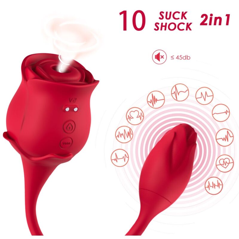 ARMONY ONDAS ESTIMULANTES DE CLIToRIS ROSA E VIBRADOR 10 MODOS VERMELHO