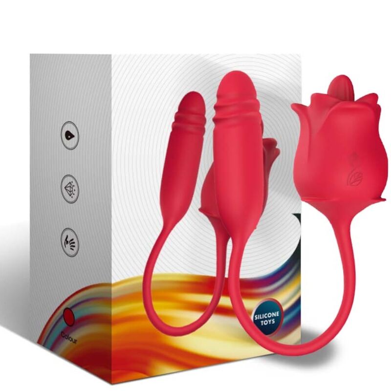 ARMONY 3 EM 1 ROSA ESTIMULADOR ONDAS ESTIMULANTES E UPDOWN COM CAUDA VERMELHA