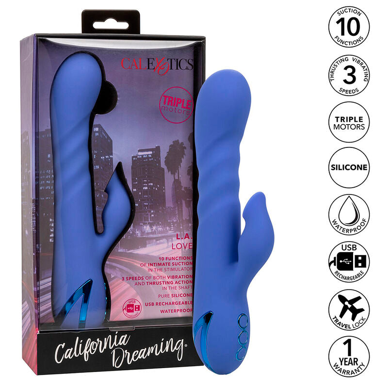 CALEXOTICS VIBRADOR LA LOVE E ONDAS ESTIMULANTES AZUL DA CALIFORNIA DREAMING