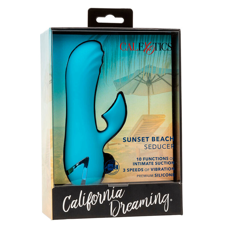 CALEXOTICS SUNSET BEACH SEDUCER VIBRADOR E ESTIMULADOR 10 FUNyoES AZUL
