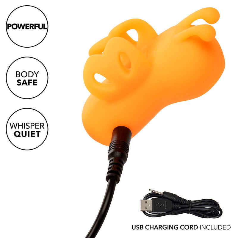 CALEXOTICS NEON VIBES BUZZING VIBE O ESTIMULADOR DE DEDO 10 VIBRAyoES LARANJA