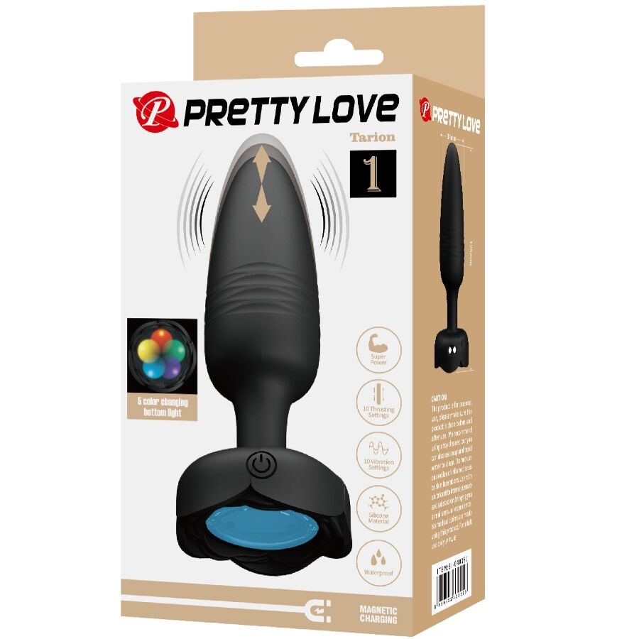 PRETTY LOVE TARION ANAL PLUG COM LUZ LED PRETO 125 CM