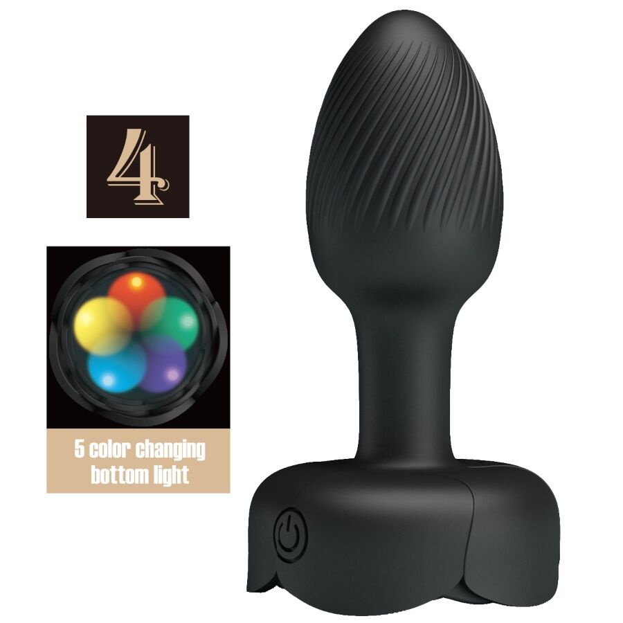 PRETTY LOVE OLMAN PLUG ANAL COM LUZ LED PRETO 88 CM