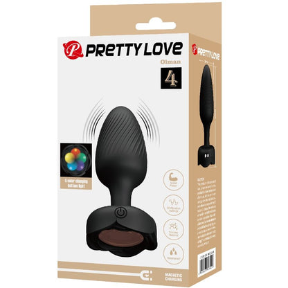 PRETTY LOVE OLMAN PLUG ANAL COM LUZ LED PRETO 88 CM